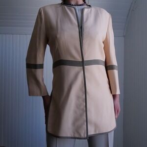 80s/90s Krizia longline blush pink wool‎ blazer